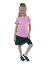 Load image into Gallery viewer, Athletic Exercise Skirt for Girls Sizes by Dressing For His Glory offers a perfect blend of modesty and comfort for girls. Its design allows for maximum movement while maintaining coverage. Ideal for sports and active lifestyles, this skirt provides both functionality and style. Bike shorts underneath are attached at the waistband.