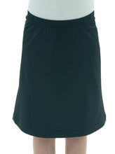 Load image into Gallery viewer, Athletic Exercise Skirt for Girls Sizes by Dressing For His Glory offers a perfect blend of modesty and comfort for girls. Its design allows for maximum movement while maintaining coverage. Ideal for sports and active lifestyles, this skirt provides both functionality and style. Bike shorts underneath are attached at the waistband.