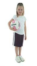 Load image into Gallery viewer, Athletic Two Pleater Culottes for Girl Sizes by Dressing For His Glory. Don't Sweat it! Our Athletic Two Pleater Culotte is perfect for all team sport activities. It is made with performance sports fabric that keeps you dry and comfortable. It has a straight cut with a smooth elastic waist. The soft pleat in the center front and back gives its name, "Two Pleater".