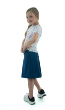 Load image into Gallery viewer, Athletic Two Pleater Culottes for Girl Sizes by Dressing For His Glory. Don't Sweat it! Our Athletic Two Pleater Culotte is perfect for all team sport activities. It is made with performance sports fabric that keeps you dry and comfortable. It has a straight cut with a smooth elastic waist. The soft pleat in the center front and back gives its name, "Two Pleater".