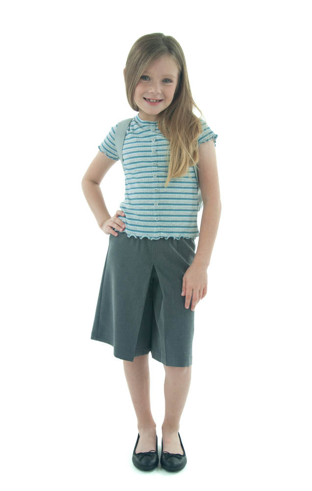 #2714 Sale Rack Item / Athletic Two Pleater Culotte / Girls Plus Size 20 / Khaki main image 0