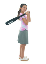 Load image into Gallery viewer, Athletic Exercise Skirt for Girls Sizes by Dressing For His Glory offers a perfect blend of modesty and comfort for girls. Its design allows for maximum movement while maintaining coverage. Ideal for sports and active lifestyles, this skirt provides both functionality and style. Bike shorts underneath are attached at the waistband.