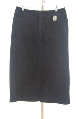 #2756 Sale Rack Item / Long Jean Skirt / Petite Size 12 / Dark Indigo Denim by Dressing For His Glory