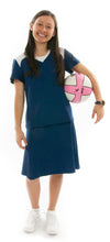 Load image into Gallery viewer, Athletic Exercise Skirt for Junior Sizes by Dressing For His Glory is perfect for all team sports is with performance sport fabric that keeps you dry. Bike shorts are attached to the waistband of the skirt and has an optional zipper pocket. The Athletic Exercise Skirt has a smooth flat elastic waistband. Great for any sport activity!