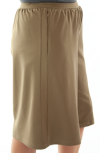Load image into Gallery viewer, (Side View of Zipper pocket) The Athletic Running Culotte for Ladies Sizes by Dressing For His Glory is great for all team sports. It is made with performance sport fabric that keeps you dry and comfortable. You will really like the straight cut leg with enough fullness for modesty. It has an elastic waist and sporty stripes down the side seams (optional white stripes).