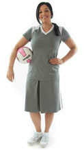 Load image into Gallery viewer, Our Athletic Two Pleater Culotte is perfect for all team sport activities. It is made with performance sports fabric that keeps you dry and comfortable. It has a straight cut with an elastic waist and an optional zippered pocket. The soft pleat in the center front and back gives its name, "Two Pleater".