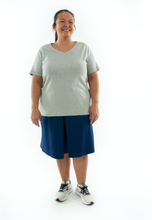 Load image into Gallery viewer, Athletic Two Pleater Culottes for Womens Plus Sizes by Dressing For His Glory  Don't Sweat it! Our Athletic Two Pleater Culotte is perfect for all team sport activities. It is made with performance sports fabric that keeps you dry and comfortable. It has a straight cut with a smooth elastic waist and an optional zippered pocket. The soft pleat in the center front and back gives its name, "Two Pleater".