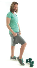 Load image into Gallery viewer, Athletic Exercise Skirt for Ladies Sizes by Dressing For His Glory is perfect for all team sports is with performance sport fabric that keeps you dry. Bike shorts are attached to the waistband of the skirt and has an optional zipper pocket. The Athletic Exercise Skirt has a smooth flat elastic waistband. Great for any sport activity!