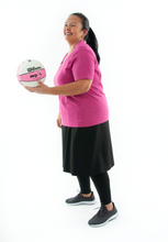 Load image into Gallery viewer, Athletic Exercise Skirt for Womens Plus Sizes by Dressing For His Glory is perfect for all outdoor team sports. It is made with performance sport fabric that keeps you dry. The long leggings are attached to the waistband of the skirt and has an optional zipper pocket. Perfect for winter sport activities.