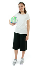 Load image into Gallery viewer, The Athletic Running Culotte is great for all team sports. It is made with performance sport fabric that keeps you dry and comfortable. You will really like the straight cut leg with enough fullness for modesty. It has an elastic waist and sporty stripes down the side seams (optional white stripes).