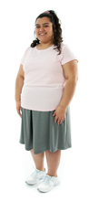 Load image into Gallery viewer, Athletic Two Pleater Culottes for Womens Plus Sizes by Dressing For His Glory is perfect for all team sport activities. It is made with performance sports fabric that keeps you dry and comfortable. It has a straight cut with a smooth elastic waist and an optional zippered pocket. The soft pleat in the center front and back gives its name, "Two Pleater".