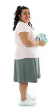 Load image into Gallery viewer, Athletic Two Pleater Culottes for Womens Plus Sizes by Dressing For His Glory is perfect for all team sport activities. It is made with performance sports fabric that keeps you dry and comfortable. It has a straight cut with a smooth elastic waist and an optional zippered pocket.