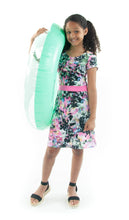 Load image into Gallery viewer, Swim Dress in Paris Print for Girls by Dressing For His Glory available in Girls sizes from 4 to 16