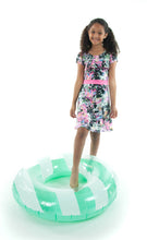 Load image into Gallery viewer, Swim Dress in Paris Print for Girls by Dressing For His Glory available in Girls sizes from 4 to 16