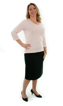 Load image into Gallery viewer, Short Straight Dress Skirt in Ladies Sizes by Dressing For His Glory  The Short Straight Skirt is the most comfortable straight skirt you will ever have. It has a contour waist that rest comfortably on the hip bone with an invisible zipper on the side seam. The skirt is fully lined with luxurious satin! And our Short Straight Dress Skirt wears extremely well. You will love to wear it everyday!