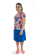 Load image into Gallery viewer, Swim Culottes for Girls Plus Size by Dressing For His Glory Our Swim culottes are perfect for any water sport activity! They are made in fast drying and very durable swimwear fabric. They wear well even in high chlorinated pools! To prevent ballooning they have small vents around at the waistband. The swim culottes are fully lined with an elastic waistband. They are super for the active girl who swims a lot!
