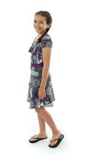 Load image into Gallery viewer, Swim Dress for Girls by Dressing For His Glory  Your daughter will absolutely love the Swim Dress in our Girls Sizes. It is made in chlorine resistant, fast drying swimwear fabric that is rated UPF 50+. Your daughter can just step into it from the neck and will feel free to swim or do those cartwheels on the beach!