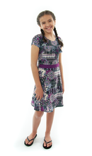 Load image into Gallery viewer, Swim Dress for Girls by Dressing For His Glory  Your daughter will absolutely love the Swim Dress in our Girls Sizes. It is made in chlorine resistant, fast drying swimwear fabric that is rated UPF 50+. Your daughter can just step into it from the neck and will feel free to swim or do those cartwheels on the beach!