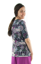 Load image into Gallery viewer, Swim Tee for Junior Sizes by Dressing For His Glory Our Swim tees  are made in top quality, fast drying swimwear knit fabric. The fabric is chlorine resistant, cool and comfortable. Our swim tees are fully lined to help prevent clinging. It has a scooped neck and a choice of a cap sleeve or a longer length sleeve.
