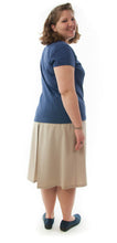 Load image into Gallery viewer, The Two Pleater Culotte for Ladies Sizes by Dressing For His Glory is the most popular culotte that customers purchase for school activities. It has one pleat in the center front and one in the back. It has an elastic waist and is extremely comfortable!