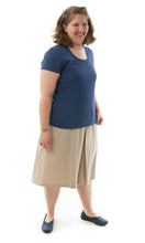 Load image into Gallery viewer, The Two Pleater Culotte for Ladies Sizes by Dressing For His Glory is the most popular culotte that customers purchase for school activities. It has one pleat in the center front and one in the back. It has an elastic waist and is extremely comfortable!