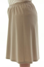 Load image into Gallery viewer, side View: The Two Pleater Culotte for Ladies Sizes by Dressing For His Glory is the most popular culotte that customers purchase for school activities. It has one pleat in the center front and one in the back. It has an elastic waist and is extremely comfortable!