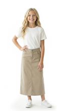 Load image into Gallery viewer, Girls Long Jean Skirt by Dressing For His Glory