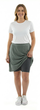 Load image into Gallery viewer, Athletic Exercise Skirt by Dressing For His Glory has bike shorts attached at the waist.