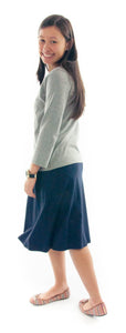 Knit Skort for Junior Sizes by Dressing For His Glory The Knit Skort is made with top quality anti-pill knit fabric and is extremely comfortable and it feels great to wear! The Flare Skort is a flare skirt, front and back, with loose fitting shorts underneath and it has a smooth elastic waist. The short are are 1" shorter than the skirt and are made in the same anti-pill knit fabric. 