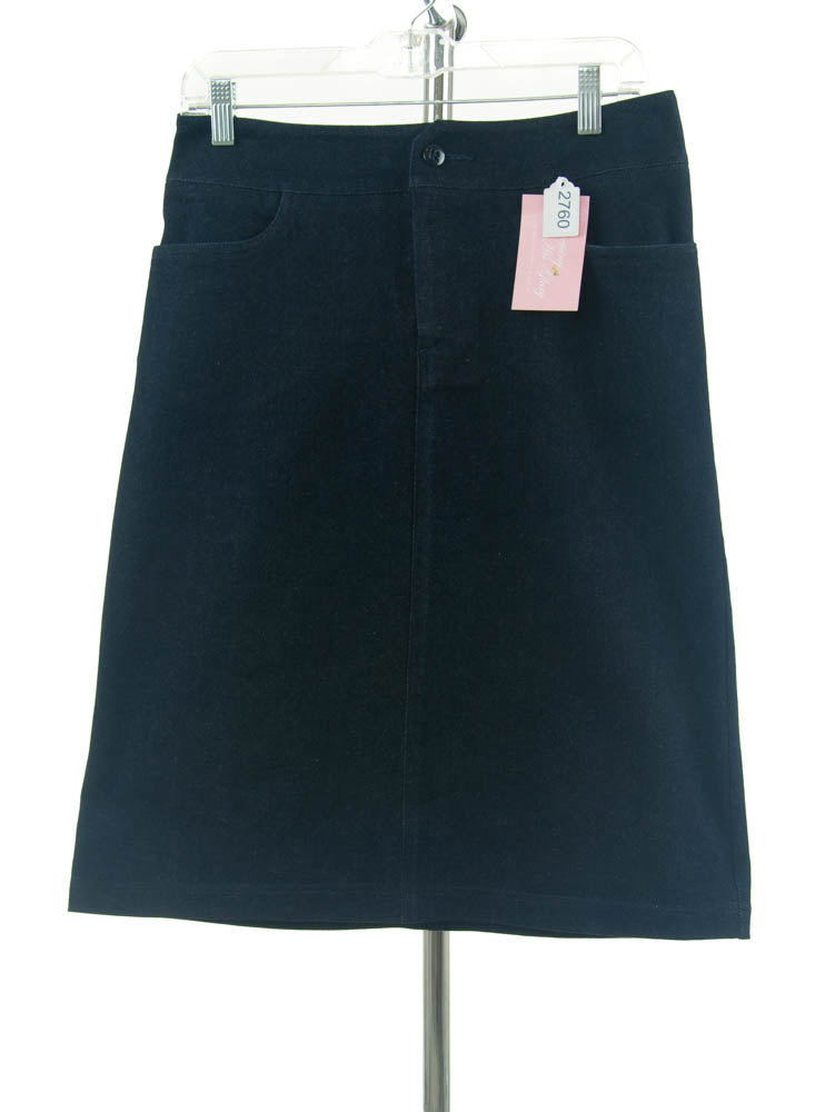 #2760 Sale Rack Item  / Short Jean Skirt  / Misses Size 2 / Dark Indigo Stretch