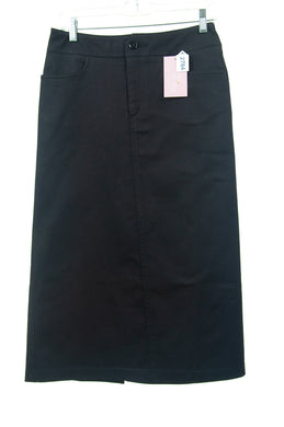 #2784 Sale Rack Item / Long Jeans Skirt / Junior 1 / Black Stretch