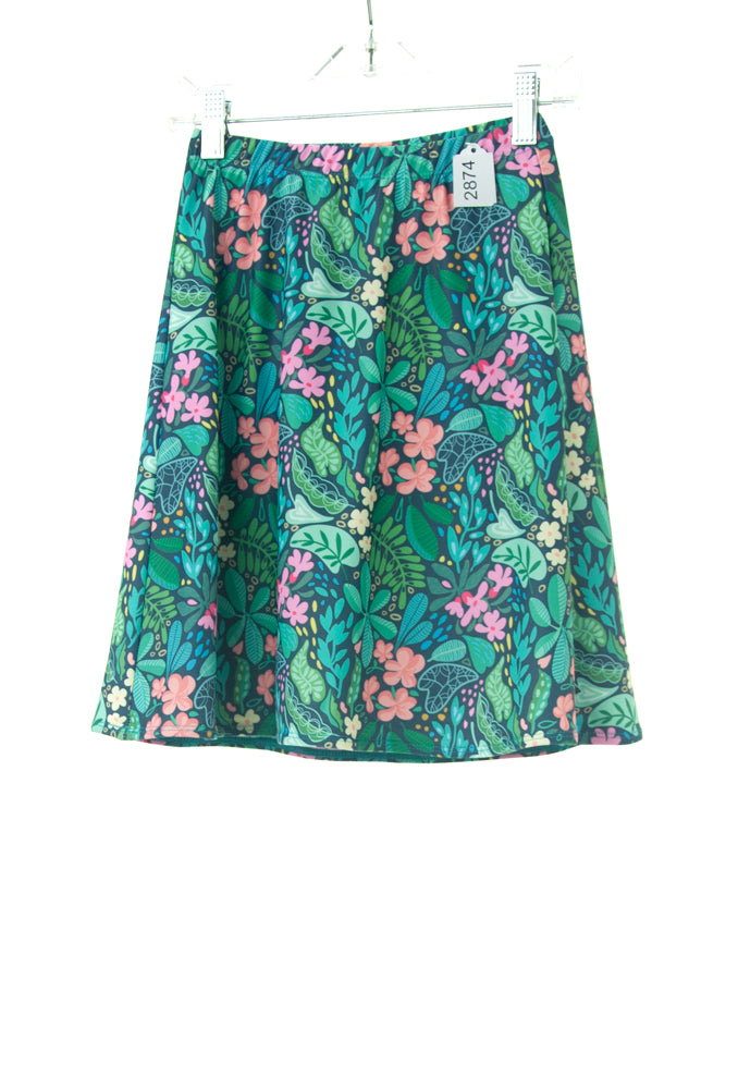 #2874 Sale Rack Item / Freestyle Swim Skirt / Girls Size 7 / Plumeria Print