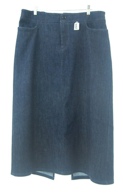 #2904 Sale Rack Item / Long Jean Skirt / Girls Plus Size 22 /  Dark Denim / Second