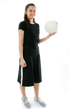 Load image into Gallery viewer, The Athletic Running Culotte is great for all team sports. It is made with performance sport fabric that keeps you dry and comfortable. You will really like the straight cut leg with enough fullness for modesty. It has an elastic waist and sporty stripes down the side seams (optional white stripes).