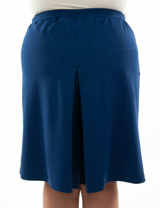 Athletic Two Pleater Culottes for Womens Plus Sizes by Dressing For His Glory  Don't Sweat it! Our Athletic Two Pleater Culotte is perfect for all team sport activities. It is made with performance sports fabric that keeps you dry and comfortable. It has a straight cut with a smooth elastic waist and an optional zippered pocket. The soft pleat in the center front and back gives its name, "Two Pleater".