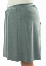 Load image into Gallery viewer, Athletic Two Pleater Culottes for Womens Plus Sizes (Side View) by Dressing For His Glory is perfect for all team sport activities. It is made with performance sports fabric that keeps you dry and comfortable. It has a straight cut with a smooth elastic waist and an optional zippered pocket.