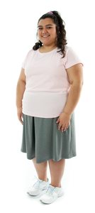 Athletic Two Pleater Culottes for Womens Plus Sizes by Dressing For His Glory is perfect for all team sport activities. It is made with performance sports fabric that keeps you dry and comfortable. It has a straight cut with a smooth elastic waist and an optional zippered pocket. The soft pleat in the center front and back gives its name, "Two Pleater".