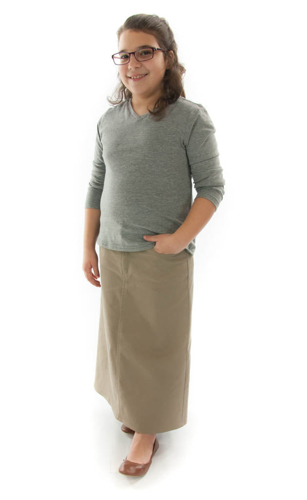 Long Jean Skirt /  Girls Plus Size