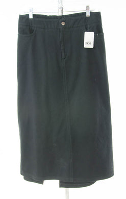 #2435 Sale Rack Item / Long Jean Skirt / Womens Plus Size 16 Black Twill / Second