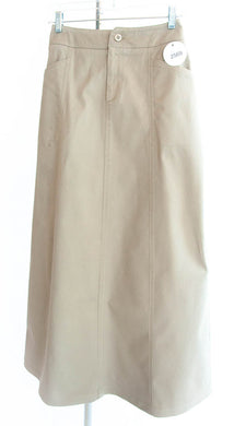 #2569 Sale Rack Item / Long Corneado Skirt / Ladies Size 8 /  Dark Khaki