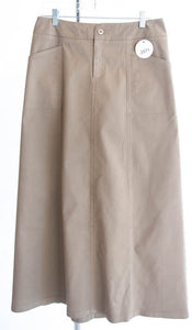 #2571 Sale Rack Item / Long Corneado Skirt / Ladies Size 6 /  Dark Khaki Stretch