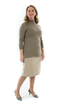 Load image into Gallery viewer, Short Straight Dress Skirt in Ladies Sizes by Dressing For His Glory  The Short Straight Skirt is the most comfortable straight skirt you will ever have. It has a contour waist that rest comfortably on the hip bone with an invisible zipper on the side seam. The skirt is fully lined with luxurious satin! And our Short Straight Dress Skirt wears extremely well. You will love to wear it everyday!