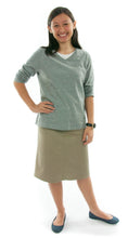 Load image into Gallery viewer, Short Jean Skirt for Junior Sizes by Dressing For His Glory The Short Jean Skirt is always in style and you will love our It! Our Skirt Jean Skirt has a contour waistband that is designed for girls who like to wear their waistbands lower towards their hips. Our Short Jean Skirt has a front fly zipper opening, change pockets and does not have a back slit. It is great for everyday and is durable as well as comfortable. And it has been pre-washed so you won&#39;t have to worry about shrinkage!