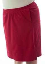Load image into Gallery viewer, Side View with pocket: The Straight Skort for Women&#39;s Plus Sizes is a straight cut skirt with loose fitting shorts underneath and are attached at the waist. The skort has slits on each side seam for easy leg movement, an elastic waistband and optional side seam slit pockets. 