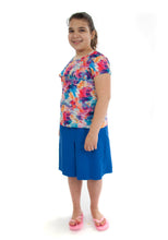 Load image into Gallery viewer, Swim Culottes for Girls Plus Size by Dressing For His Glory Our Swim culottes are perfect for any water sport activity! They are made in fast drying and very durable swimwear fabric. They wear well even in high chlorinated pools! To prevent ballooning they have small vents around at the waistband. The swim culottes are fully lined with an elastic waistband. They are super for the active girl who swims a lot! 
