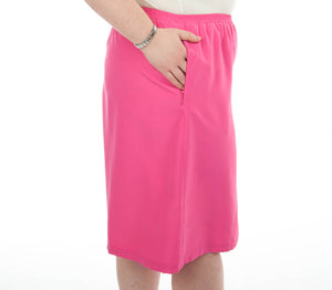 Swim Culottes for Womens Plus Size by Dressing For His Glory Our Swim culottes are perfect for any water sport activity! They are made in fast drying and very durable swimwear fabric. They wear well even in high chlorinated pools! To prevent ballooning they have small vents around at the waistband. The swim culottes are fully lined with an elastic waistband. You also have the option for an invisible zipper pocket at the side seam which is a great place to store your keys or money while swimming!