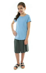 Traditional Culotte For Girls Plus Size by Dressing For His Glory  The Traditional Culotte has a bit more dressier look than any of our other culotte. It has pleats all around a drop yoke making it look like a skirt. It has an elastic waist and is very comfortable.