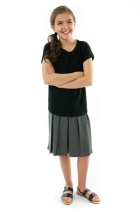 Traditional Culotte For Girls Plus Size by Dressing For His Glory  The Traditional Culotte has a bit more dressier look than any of our other culotte. It has pleats all around a drop yoke making it look like a skirt. It has an elastic waist and is very comfortable.