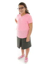 Load image into Gallery viewer, The Two Pleater Culotte for Girls Plus Size by Dressing For His Glory is the most popular culotte that customers purchase for school activities. It has one pleat in the center front and one in the back. It has an elastic waist and is extremely comfortable! 