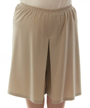 Load image into Gallery viewer, Front View: The Two Pleater Culotte for Ladies Sizes by Dressing For His Glory is the most popular culotte that customers purchase for school activities. It has one pleat in the center front and one in the back. It has an elastic waist and is extremely comfortable! 